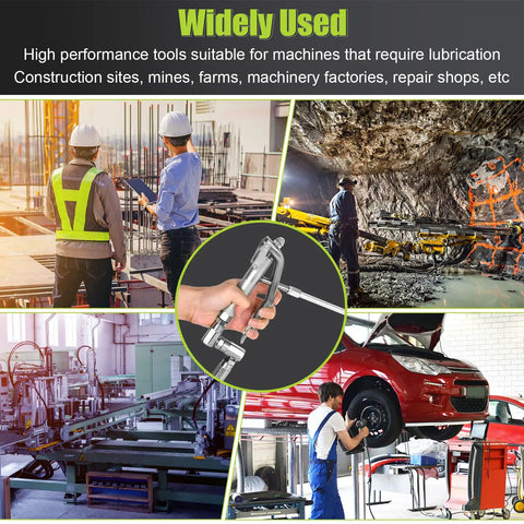 Heavy Duty Grease Gun Control Handle Valve For High Pressure 7500 Psi With 1/4 Inch Thread, 18 Inch Flexible Interface, A4-Jaw Coupling, 360 Degree Rotation And Spring, Built For Fast, Smooth, And Reliable Lubrication used in mining and repair shops