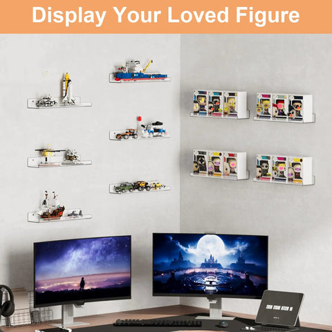 Upgrade Your Space With This 16 Pack 15 Inch Clear Acrylic Wall Shelf Set Floating Storage Organizers For Bedroom Closet Bathroom Solid Space Savers That Stack Up Your Gear Without The Clutter Or Mess