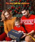 Family with Remote Control Dump Truck With 360 Degree Rotation And Lights Kid Friendly Nine Channel RC Construction Toy gift under Christmas tree.