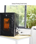 3D Printer Enclosure With Ventilation Kit And LED Lighting For FDM DLP SLA LCD Printers 540mm By 640mm By 750mm on table