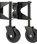 Spring-Loaded Gate Caster Kit For Wooden And PVC Fences Beefed-Up Heavy-Duty Outdoor Rolling Fence Support Wheels Black Pair
