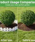 40 Ft Flexible No Dig Garden Edging Border with 60 Stakes White Plastic Lawn Edge for Flower Beds Trees and Grass shown in use