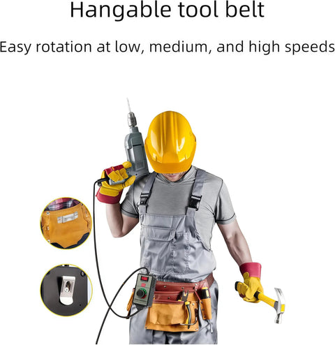 High Power 4000W AC 110V Fan Motor Speed Controller With Plug And Play Precision Knob One Turn Regulation For Smooth Accurate Speed Control And Stable Performance For American 110V Fans, worker using tool belt