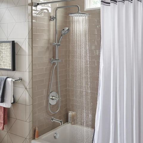 Slick 11 Inch Rain Showerhead And Four Function Hand Spray With 24 Inch Slide Bar And Rotary Diverter In Brushed Nickel Complete Retrofit Kit For Top Shelf Bathroom Upgrades That Give You Zero Stress High Pressure Soaking Sessions
