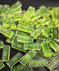 6Pcs Small Bubble Level 10x10x29mm Mini Square Spirit Level Picture, vibrant yellow liquid levels piled together.