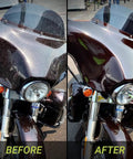 All Purpose Car Cleaner And Detailer Spray 32 Oz Waterless Degreaser For Cars Mirrors Windows And More Scratch Free Bug Remover For Quick Contaminant Clean on motorcycle windshield before after