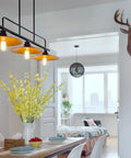 Dining room with Vintage LED Edison Filament Bulbs 6W 60W Equivalent Non Dimmable Warm White ST58 lighting over table