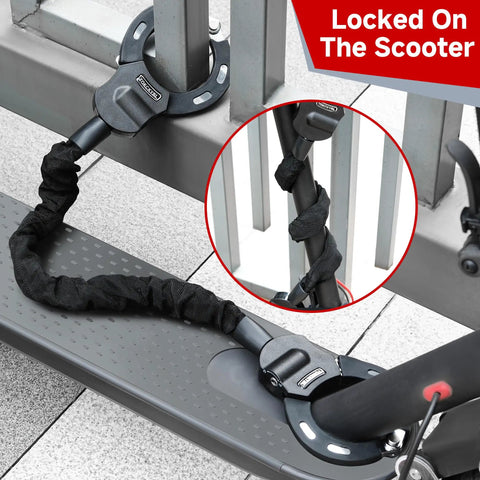 Beefy Heavy Duty Electric Scooter Lock With Weatherproof 94cm 8mm Anti Theft Chain And Scooter Bag For E Scooters E Bikes And Motorcycles Pry Proof And Rust Resistant Built To Last In Any Weather