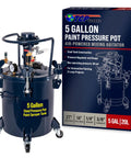Heavy Duty Steel Spray Paint Pressure Pot With Adjustable Gauge And Regulator For Auto Body Detailing Pro Level Performance No Fuss Design.
