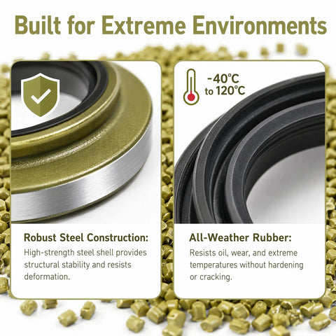 Rock Solid 4 Pack Trailer Hub Grease Seals Double Lip Design 2.25 by 3.38 inch robust steel and rubber for extreme conditions
