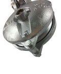 Close-up of Beefy Snatch Block Wire Rope Pulley For Yard Rigging Heavy Duty Yarding Block with grease fitting and metal construction.