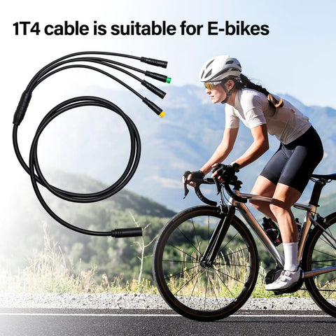 1T4 EB Bus Wiring Harness For Bafang BBS01B BBS02B BBS HD Mid Drive Motors UART Version Plug And Play Waterproof Cable With Display Throttle Brake And Controller Connectors For Electric Bike Conversions