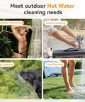 On-Demand Propane Camping Shower with Battery Powered Water Heater And Shower Pump, Smart Constant Temperature, 4000mAh Battery