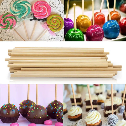 Premium 18 Inch Wooden Dowels Pack Of 36 Smooth Craft Rods Perfect For Diy Art Decor School Fun Straight Up Quality Sweet Finishing Touch For Any Bold Project displayed with candies and treats.