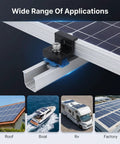 10 Piece Solar Panel End Clamps Mounting Kit For Unistrut And Aluminum Rails 30mm And 35mm with bolts shown on rail