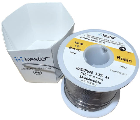 Rosin Core Solder Wire Roll for Everyday Electronics 60 40 Leaded Sn60Pb40 0.040 Inch Diameter 1 Pound Spool 44 Series Flux Core