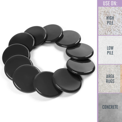 Reusable Furniture Sliders For Carpet 3.5 Inch Round Heavy Duty Floor Protectors For Moving Chairs Tables Couches And Appliances 4 Pack Black