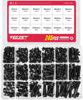 Heavy Duty Flanged Bolts And Nuts Kit Black Alloy Steel Grade 10.9 245 Pieces M6 M8 M10 Hex Flange Head Black Oxide