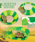 Dinosaur Race Car Track Play Set For Kids Ages 3 To 7 Flexible Dino Track Toys That Bend And Build A Wild Dino World Road Race