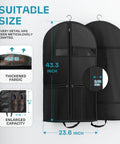 On The Go Travel Garment Bag 43 Inch Heavy Duty Suit Carrier With Zipper Pocket And Accessories, black hangers visible