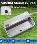 Top Tier Automatic Dog Water Dispenser 6 Liter Gravity Feeder with SUS304 stainless steel and bottom drain for easy cleaning.