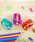 Curved Handheld Manual Pencil Sharpener Boasts A Smooth Ratchet Grip And Adjustable Dial to transform dull points into sharp edges.
