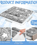 Self Warming Cat Mat And Self Heating Pet Bed That Traps Body Heat Machine Washable Reversible Crate Blanket with star pattern, 42cm size.