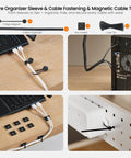 Dope 316 Piece Cable Management Organizer Kit with raceways, clips, sleeves, ties for desk setup shown in four images