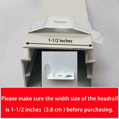 Six Pack Vertical Blind L Brackets With Clips, 3 Inch Length, Outside Mount For One And A Half Inch Headrail Width Blinds