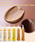 Leather And Vinyl Repair Kit 21 Piece With Fast Application and Mixable Colors product tubes and texture samples