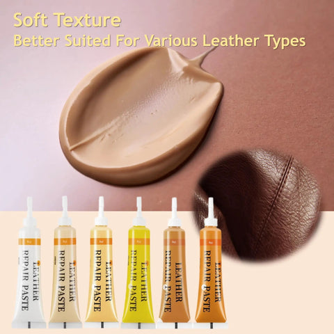 Leather And Vinyl Repair Kit 21 Piece With Fast Application and Mixable Colors product tubes and texture samples