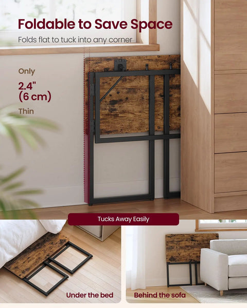 Folding Computer Desk For Small Spaces With One Piece Desktop And Round Edges Lightweight Craft Table tucked away easily