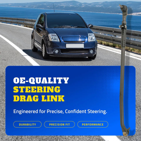 Steering Drag Link Upgrade For Ram 2500 And 3500 2013 To 2024 Beefed Up For Tight Steering And Rock Solid Stability With Precise Fit And Heat Treated Ball Stud installed on road