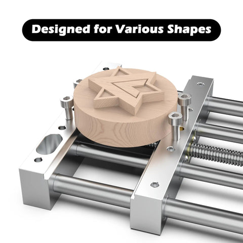 CNC Router Beefy High-Precision Aluminum Vise Bench Clamp For Milling And Machining, 150mm Wide, 186mm Clamping Range, Heavy-Duty Aluminum Construction, All-Make Compatibility, holding round wood workpiece