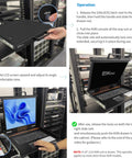 Heavy Duty Single Port Rack Mount KVM Console With A Crisp 17 Inch LCD Screen and Comfort Keys engineered for zero hassle rack slide setup.
