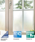 Milky Privacy Window Film With Reusable Static Cling No Fuss Removable And Repositionable For Glass Surfaces 26 By 59 Inch Roll installed on window