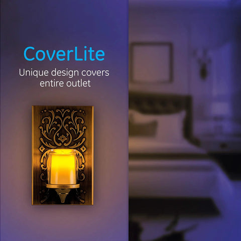 Decorative LED Night Light With Plug-In Dusk-To-Dawn Sensor In Warm White Brushed Nickel Finish For Living Room Bedroom Setup