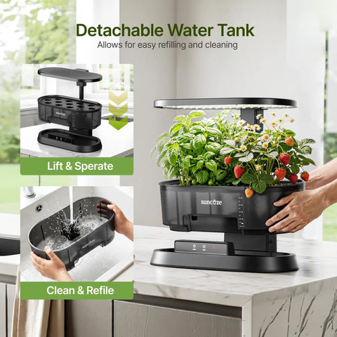 Hydroponic Growing System With Removable Water Tank 36W Dimmable Full Spectrum LED Grow Light 12 Pod Indoor Herb Garden use