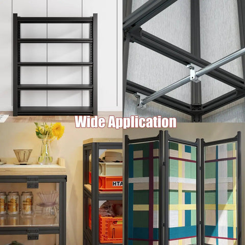 4 Pieces V Slot 2020 European Standard Aluminum Extrusion Profile 400mm Black Anodized Linear Rail used in shelving and partition structures