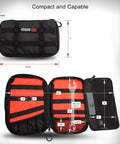 Off Road Motorcycle And Powersports Tool Pack With Magnetic Strip And Zipper Pocket Compact 10.5 Inch By 7 Inch By 1.5 Inch Storage Case For Tools And Small Parts showing dimensions and interior compartments