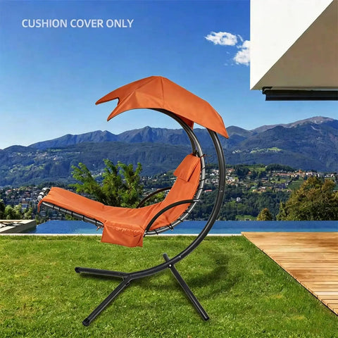 Replacement Cushion Cover For Hanging Lounge Chair And Outdoor Hammock Chair With Easy Zip And Secure Strap Outdoor Patio Cover Only In Orange For Chaise Lounge And Pillow Pad