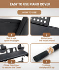 Steps to use Lux Faux Leather Piano Keyboard Dust Cover With Waterproof Top And Soft Felt Lining, Extra Wide 67 Inch By 16 Inch