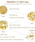3 Pairs Of 14K Gold Plated Love Knot Earrings For Women Hypoallergenic Small Studs Woven Ball Post Earrings For Sensitive Ears Everyday Chic Minimalist Jewelry, 8-9mm