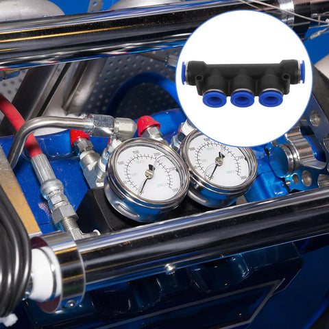 Top Notch 8 Piece Pneumatic Push To Connect Fittings Kit for Air Hose Quick Connectors Ideal For Industrial Automation With High Precision And Temp Resilience For Extreme Conditions black plastic air fitting on gauges