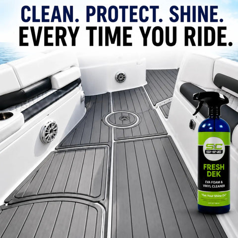 EVA Foam Cleaner For Marine Decks And Non Slip Floors, Heavy Duty Boat Cleaning Spray on a clean boat deck