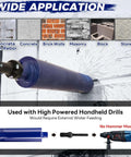 DaduoRi 3-inch concrete core drill bit with SDS Max adapter; blue, 1-1/4-inch thread, 14-inch cutting depth for concrete
