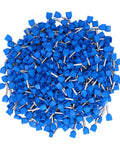 Top Tier 1000 Pcs Insulated Copper Ferrule Kit For TE7508 Terminals Perfect For Crimping AWG 20 Solid Stranded Wires, blue ferrules pile