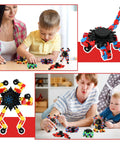 Parents and children playing with 40 Pack Funny Sensory Fidget Toys Set Transformable Chain Robot Finger Toys for stress relief
