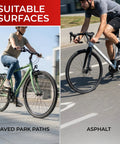 Cyclists using 700x35c Foldable Tire Set 37-622 For City Commuter And Hybrid Bikes on park paths and asphalt