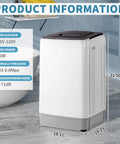 Fully Automatic Portable Washing Machine With Built In Drain Pump And Hands Free Spin Cycle Top Shelf Laundry Solution For Dorms Rv And Small Apartments dimensions 31.50x18.11x19.29 inches